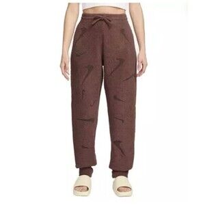 Nike Phoenix Cozy Knit Boucle Pants Brown Oversized Joggers SZ  XL